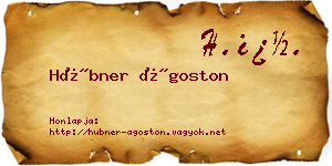 Hübner Ágoston névjegykártya